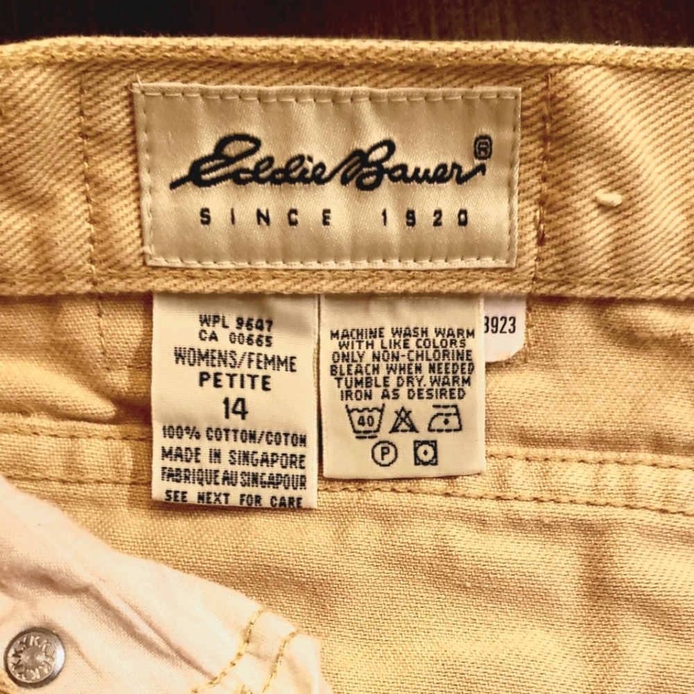 EDDIE BAUER High-Waisted VTG Jeans Relaxed Fit - Yellow - Size 14P - EVC - Picture 2 of 6